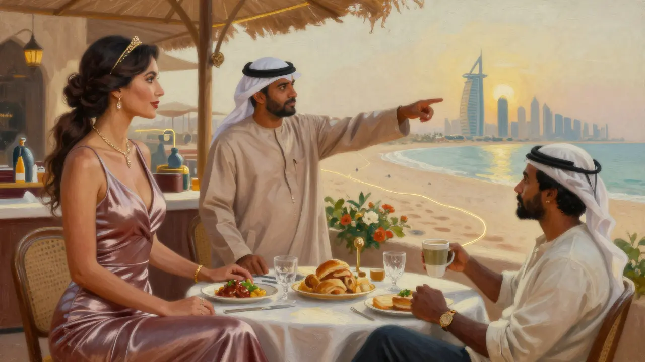 Three types of companions are symbolically linked across Dubai’s iconic locations at different times of day.